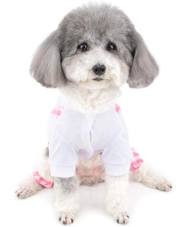 Zunea Small Dog Pyjamas Soft Cotton Puppy Clothes Summer Pajamas Jumpsuit Plaid Sleeping Wear Breathable Pjs Apparel Outfits Chihuahua Pullover Shirt Clothing for Pet Cats Dogs Girl Boys Pink M M pink - Buy Online on GoSupps.com