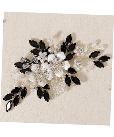 Housoutil Pearl Flower Comb Hair Combs for Wedding Crystal Hair Charms Rhinestone Hair Accessories Black Hair Accessories Plush Purse Bra Extenders Rhinestones Manual Hair up Bride - Buy Online on GoSupps.com