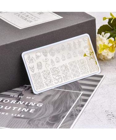 Halloween Nail Stamping Plate Set - Skull, Bat, Witch, Spider, Pumpkin, Blood Design - Buy Online on GoSupps.com
