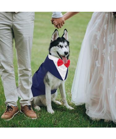 Shop Kuoser Dog Smoking Suit & Bandana Set Stylish Pet Formal Wear for Weddings Halloween & Birthdays | S-XXL | Blue - Buy Online on GoSupps.com