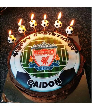 Your Football Team Logo Birthday Personalised 7.5 in Edible Icing paper Cake Topper Decoration - Buy Online on GoSupps.com