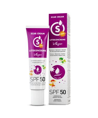 Staudt SPF50 Children's Cicatricielle Cream - Pediatric Silicone Gel for Sensitive Skin - Moisturizing Formula with Allantoin and Aloe - UV Protection Scar Cream - 40 ml