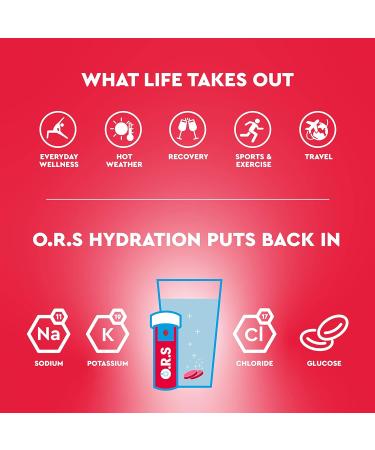 O.R.S Hydration Tablets with Electrolytes - Vegan, Gluten, and Lactose Free - Natural Strawberry Flavour - 12 Tablets - Buy Online on GoSupps.com