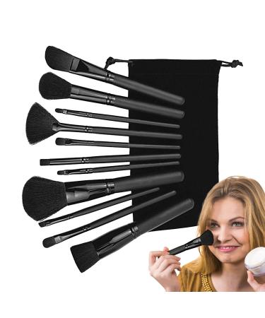 Makeup Brushes Kit Full Face Eye Brush | Makeup Brushes For Teen Girls Small Makeup Brush Set Sleek Black Design For Eyeshadow Powder Perfect