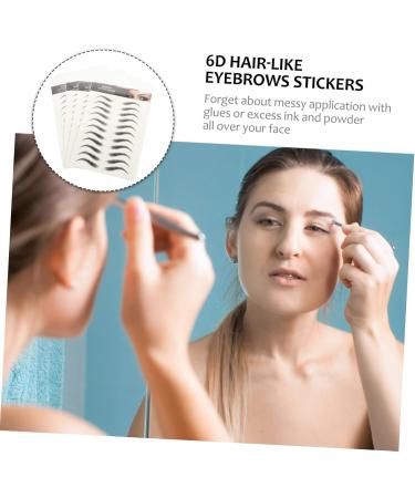 FRCOLOR 12 sheets for Eyebrow Makeup Shaping Fake Temporary Tattoos Stick- Sticker Grooming D Women 1 count (Pack of 1) Blackx3pcs - Buy Online on GoSupps.com