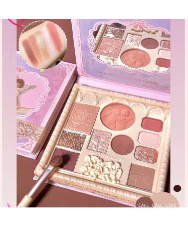 Embossed 10-Color Eyeshadow Palette: Matte & Glitter Shades, Blush & Highlighter - High Pigmented, Natural-Looking Makeup - Buy Online on GoSupps.com