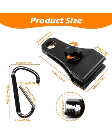 TEANTECH Tarp Clips with Carabiner Kit - Heavy Duty Lock Grip Camp Tent Clamp Clips - 20pcs Black Upgrade for Outdoor Camping and Canopies - Buy Online on GoSupps.com