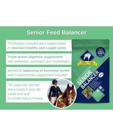 Blue Chip Senior Feed Balancer 3kg - Glucosamine & Rosehip, Pre & Probiotics - Ideal for Older Horses with Cushings - Buy Online on GoSupps.com
