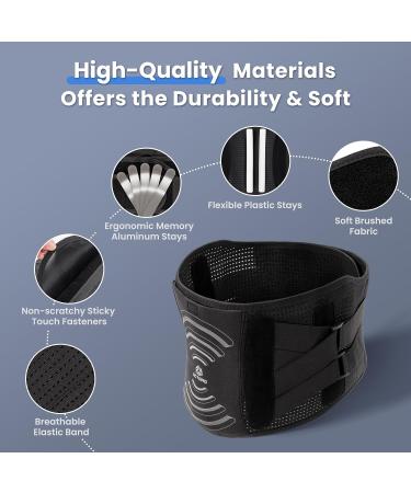 Adjustable Back Brace for Lower Back Pain Relief | 7 Stays Support Belt for Herniated Disc Sciatica Scoliosis | Breathable Lumbar Support with Hot & Cold Therapy - L/XL - Buy Online on GoSupps.com