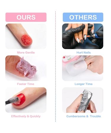 Besnel Gel Nail Polish Remover 5 Pack - Professional Non-Irritating Formula with Nail File, Cuticle Pusher - Quick, Easy Gel Polish Removal without Foil Soaking - 1 Fl Oz - Buy Online on GoSupps.com