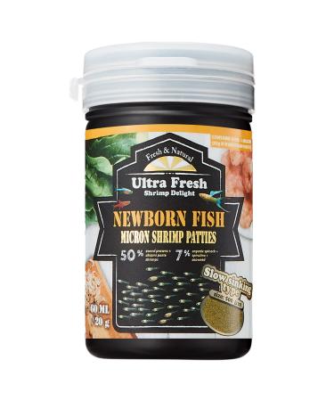Ultra Fresh Baby Fish Food, 50% Sword Prawns Shrimps, Slow Sinking, Substitute for Baby Brine Shrimp, for Fry's Health and Cleaner Water, New Born Fish Micron Shrimp Patties 0.7oz - Buy Online on GoSupps.com