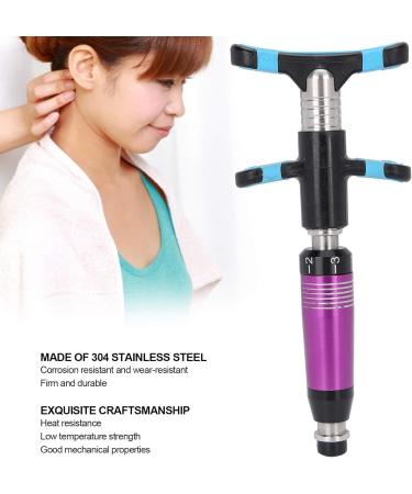 Manual Spine Correction Gun - Handheld Chiropractic Adjustment Tool | Stainless Steel Vertebral Setting Device for Pain Relief (Violet) - Buy Online on GoSupps.com