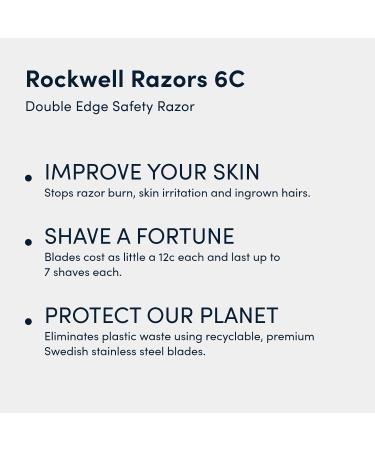 Rockwell Razors 6C Gunmetal Chrome Double-Edge Safety Razor | 6 Adjustable Settings | Includes 5 Blades - Buy Online on GoSupps.com