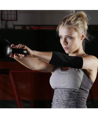 GIRYES 2-Piece Elbow Brace Set for Men and Women - Arm Compression Sleeve for Tennis & Golfers Elbow, Weightlifting, Tendonitis, Joint Pain - Size S, Black Grey - Buy Online on GoSupps.com