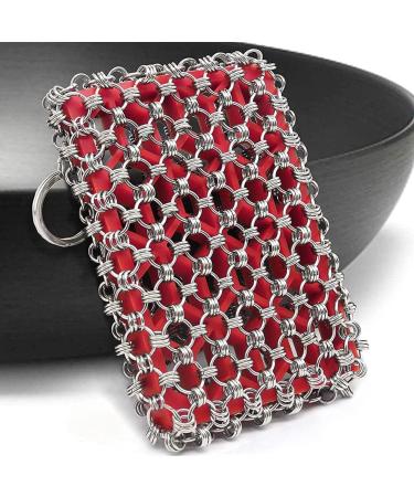 Pokhdye Cast Iron Skillet Cleaner 316 Steel Upgraded Chainmail Scrubber Set Silicone Insert with Bamboo Fiber Cloth for Castiron Pan Griddle Baking Pan - Buy Online on GoSupps.com
