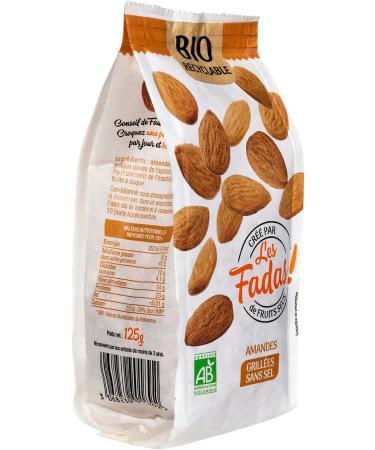 Les Fadas - Organic Salt-Free Roasted Almonds 125 g - Buy Online on GoSupps.com