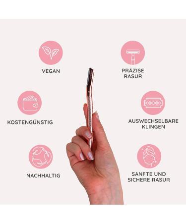 Mylily Eyebrow Razor Rose Gold | Women's Facial Razor & Dermaplaning Tool | Precision Eyebrow Knife for Flawless Skin - Buy Online on GoSupps.com