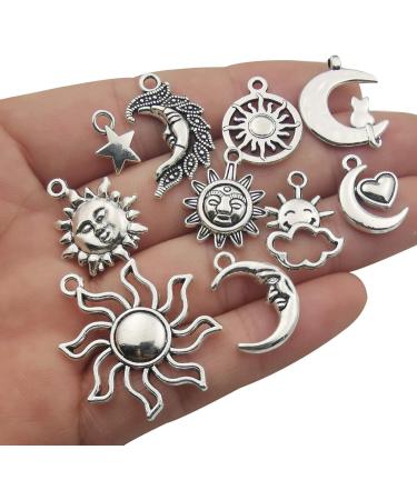 100g Craft Supplies Mixed Antique Sun Moon Stars Charms for DIY Jewelry Making - M250 - Buy Online on GoSupps.com