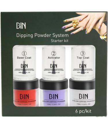 Dip Powder Nail Kit 3 Colors Dipping Powder with 3PCS Dip Powder Liquid Set French Nail Tips & Nail Glue Clear Pink Glitter Silver Nail Dipping Powder Starter Kit for Home DIY Manicure Salon (C) - Buy Online on GoSupps.com