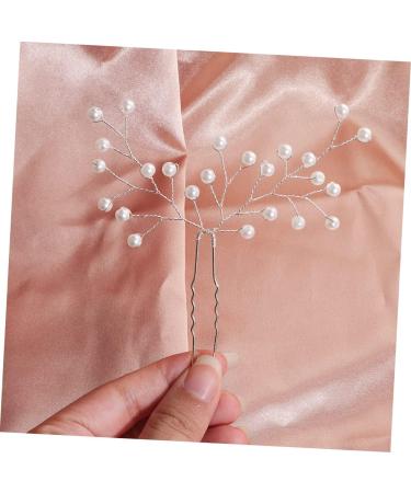 LALAFINA 1pc Faux Pearls Upunch U-shaped Hairpin Handmade Hair Clip Tiara Hair Pin Wedding Hairpin Hair Ornament U Pearl Hairpin Decorative Hairpi European and American Headgear - Buy Online on GoSupps.com