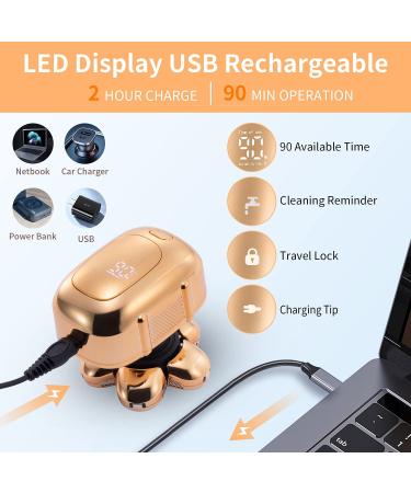 Roziahome 5 in 1 Bald Head Shaver for Men - Cordless Electric Razor - Waterproof Grooming Kit with LED Display (Gold) - Buy Online on GoSupps.com