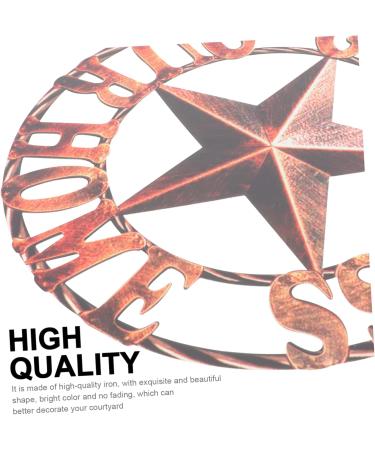 Holibanna Retro Wrought Iron Disc Home Decor Ornament Star Decor Rustic Home Wall Pendant Indoor Iron Hanging - Buy Online on GoSupps.com