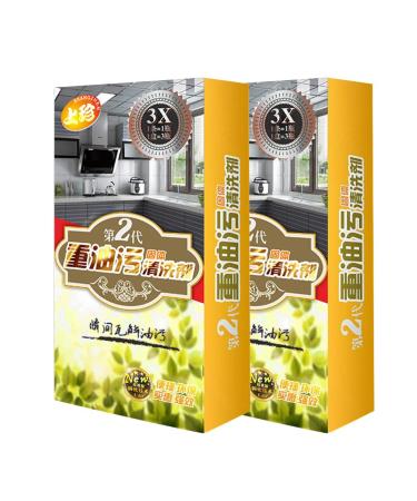MarryLee Heavy Grease Dirt Cleaning Scorch Marks Remover Kitchen Oil Lemon Flavor Cleaner 2Pcs (White)