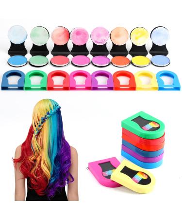 8PCS Hair Chalk Dye Washable Hair Chalk Dye for Girls Portable Non-Sticky Temporary Bright Hair 8 Colors Dye for Girls Kids Women for Halloween Cosplay Makeup Birthday Party DIY Children's Day
