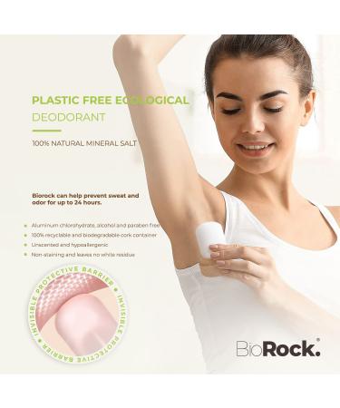 BioRock Crystal Natural Deodorant Stone - 2 Packs Unscented Eco-Friendly Zero Waste Salt Sticks for Women & Men - Plastic & Aluminum Free - 4.25 oz - Buy Online on GoSupps.com
