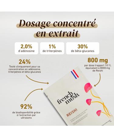  French Mush Doypack - Reishi Powder - 90g Vegan - Soothing Promotes restful sleep and relaxation - Mix with food or drinks - Organic Reishi extract powder - Lab tested - Buy Online on GoSupps.com