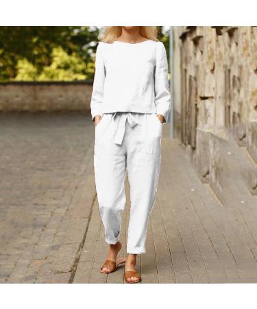 Party-perfect Lace-up Polyester Pants Suit for Women Plus Size (White XXXL) - Buy Online on GoSupps.com