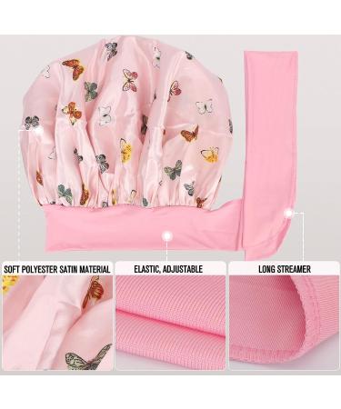 Buy Gugugo Pink Butterfly Silk Sleeping Hood - Adjustable Satin Bonnet for Women | Best Silk Sleep Cap for Comfort & Style - Buy Online on GoSupps.com