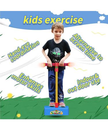 Ynanimery Foam Pogo Jumper for Kids 3-7 Years - Dinosaur & Unicorn Theme, Light-Up Stick | Birthday Toy for Toddlers - Blue - Buy Online on GoSupps.com