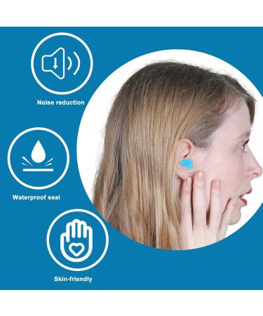 Silicone Earplugs - Reusable Waterproof Noise Suppression Earplugs for Sleeping & Swimming - 6 Pairs (Blue) | International Shipping Available - Buy Online on GoSupps.com