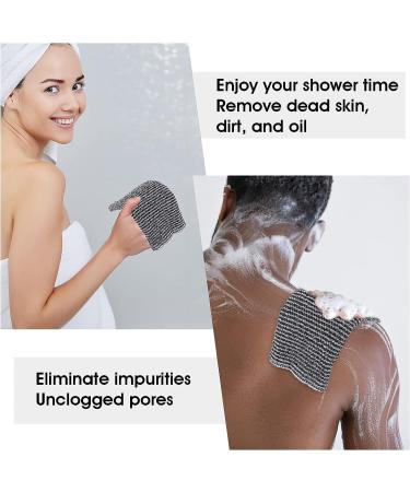Sibba Exfoliating Body Scrubber Shower Wash | Black Loofah Net Bath Exfoliator Towel for Men and Women | Skin Care Tool - Buy Online on GoSupps.com
