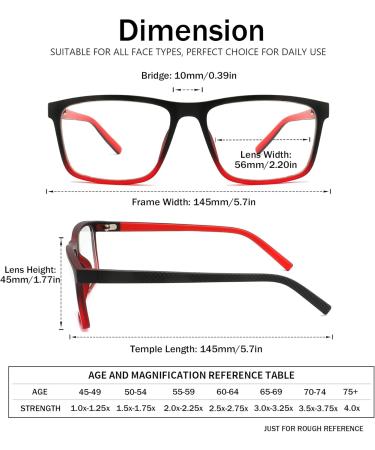 4 Pack Oversized Reading Glasses for Men | Blue Light Blocking | Anti UV & Eye Strain | 1.25x Magnification | Stylish Grey Yellow Brown & Red - Buy Online on GoSupps.com