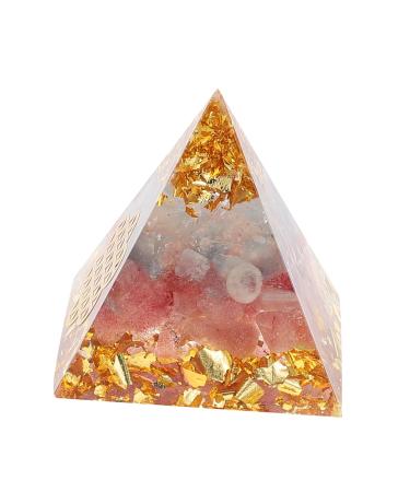 NOLITOY 1pc Ornaments Exquisite Pyramid Bonsai Decoration Pyramid Protection Pyramid Adornment Chakra Pyramid Home Natural Fish Tank Decorations Rose Decor Desktop Crystal Pink Metaphysics Pink 5x5x5.5cm