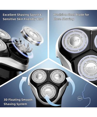 Electric Shaver for Men  MAX-T Quick Rechargeable Electric Razor Wet Dry Rotary Shaver with Pop Up Trimmer and LED Display  IPX7 100% Waterproof (8101 with Adapter Charger) 8101-adapter - Buy Online on GoSupps.com
