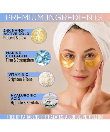 MINTBiology Luxury Gold Under Eye Patches for Wrinkles - Dark Circle & Puffiness Treatment with Collagen - Buy Online on GoSupps.com