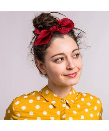 WATINC 14 Pcs Bowknot Hair Scrunchies | Soft Silk Scarf Hair Ties | 2 in 1 Design | Solid Colors & Bows Pattern | Ponytail Holder for Women - Buy Online on GoSupps.com