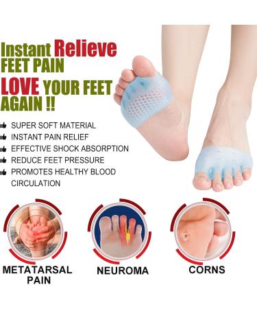 Toe Separators (3 Pairs) - Blue Soft Metatarsal Pads for Overlapping Toes Hammer Toe Bunions & Pain Relief - Buy Online on GoSupps.com