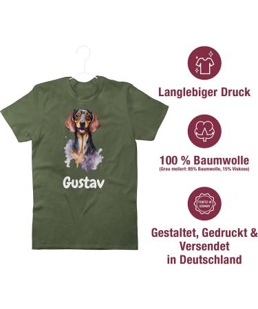 Personalized Dachshund T-Shirt for Dog Owners - Custom Gift by Shirtracer Mens Gift Idea in Army Green S - Buy Online on GoSupps.com