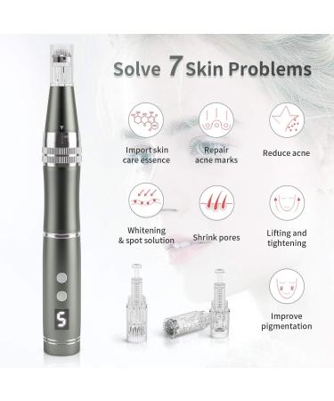Beauty Links Electric Microneedling Pen with 4 LED Lights - 0-2.5mm Skin Rejuvenation Tool for Anti-Acne & Anti-Aging - Includes 10 Needle Cartridges - Buy Online on GoSupps.com