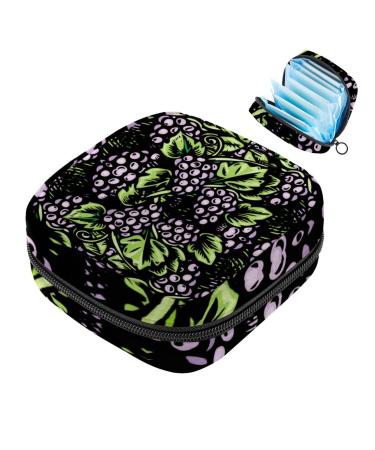 Vintage grape women's binding-up bag large menstrual cup cylinder pocket with zipper periodic inserts bags panty lores tampons for girls and women multi-colored 04