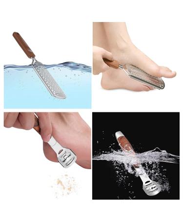 Colossal Foot Rasp & Callus Shaver Kit - 10 Replacement Heads, 1 Foot File, Wood Handle, Heel Scraper for Feet - Pedicure Foot File Set - Buy Online on GoSupps.com