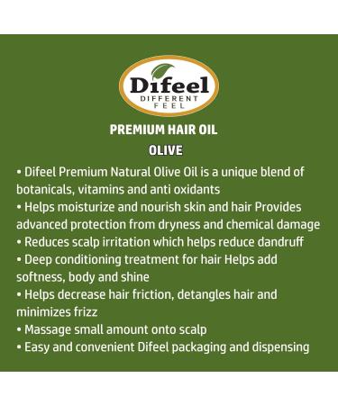Difeel Premium Natural Hair Oil - Olive Oil 2.5oz (6-Pack) - Nourishing Hair Treatment - Buy Online on GoSupps.com