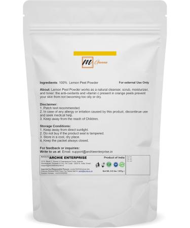 mGanna 100% Natural Lemon Peel Powder For Skin Care 0.50 LBS / 227 GMS / 8 Oz - Buy Online on GoSupps.com