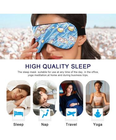 Haskirky Light Blocking Eye Mask - Breathable and Adjustable for Adult Men and Women - Great for Travel, Yoga, Meditation, and Office - Deep Sleep Goodies - Cute Cartoon Sea Design - Buy Online on GoSupps.com