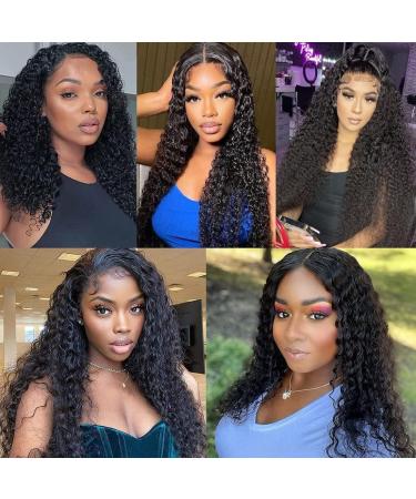 28 Inch Water Wave Brazilian Human Hair Lace Front Wig - 13x4 HD Transparent Lace Frontal, Pre-Plucked with Baby Hair - Natural Color - 150% Density - Curly Hair Wig - MSGEM - Buy Online on GoSupps.com
