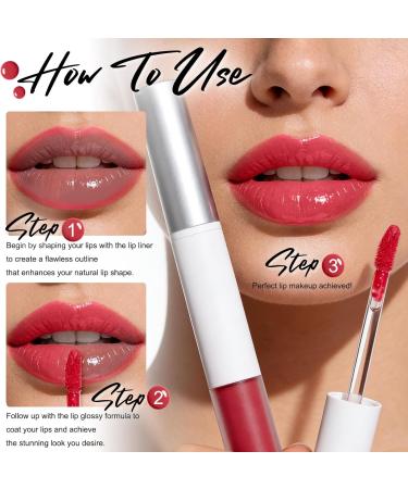  U-Shinein 2-in-1 lip pencil and gloss waterproof long-lasting with nourishing color for precise defined lines and all-day wear shimmering mauve blush - Buy Online on GoSupps.com